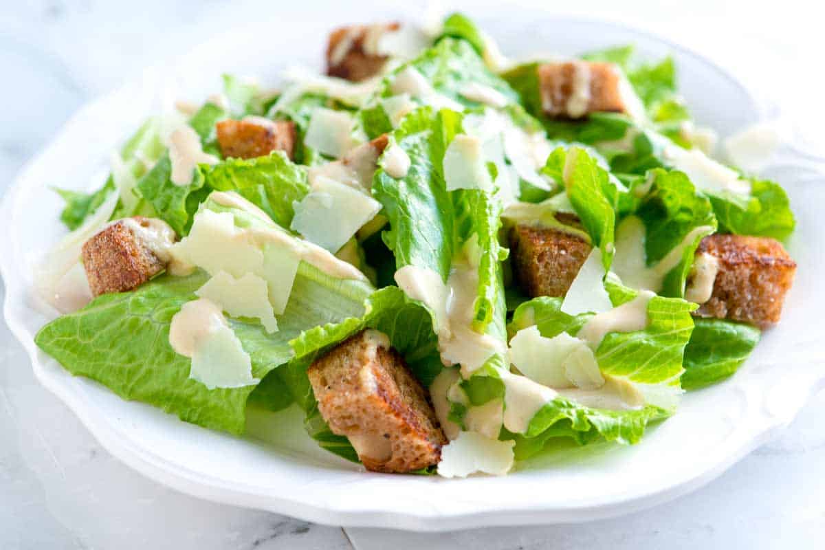 Easy Caesar Salad Recipe With Homemade Dressing