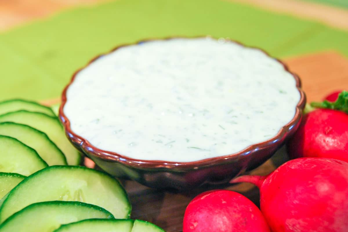 Easy Creme Fraiche Dip with Lemon and Herbs