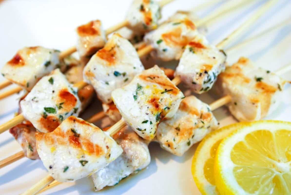 Lemon Pepper Grilled Swordfish Kabobs