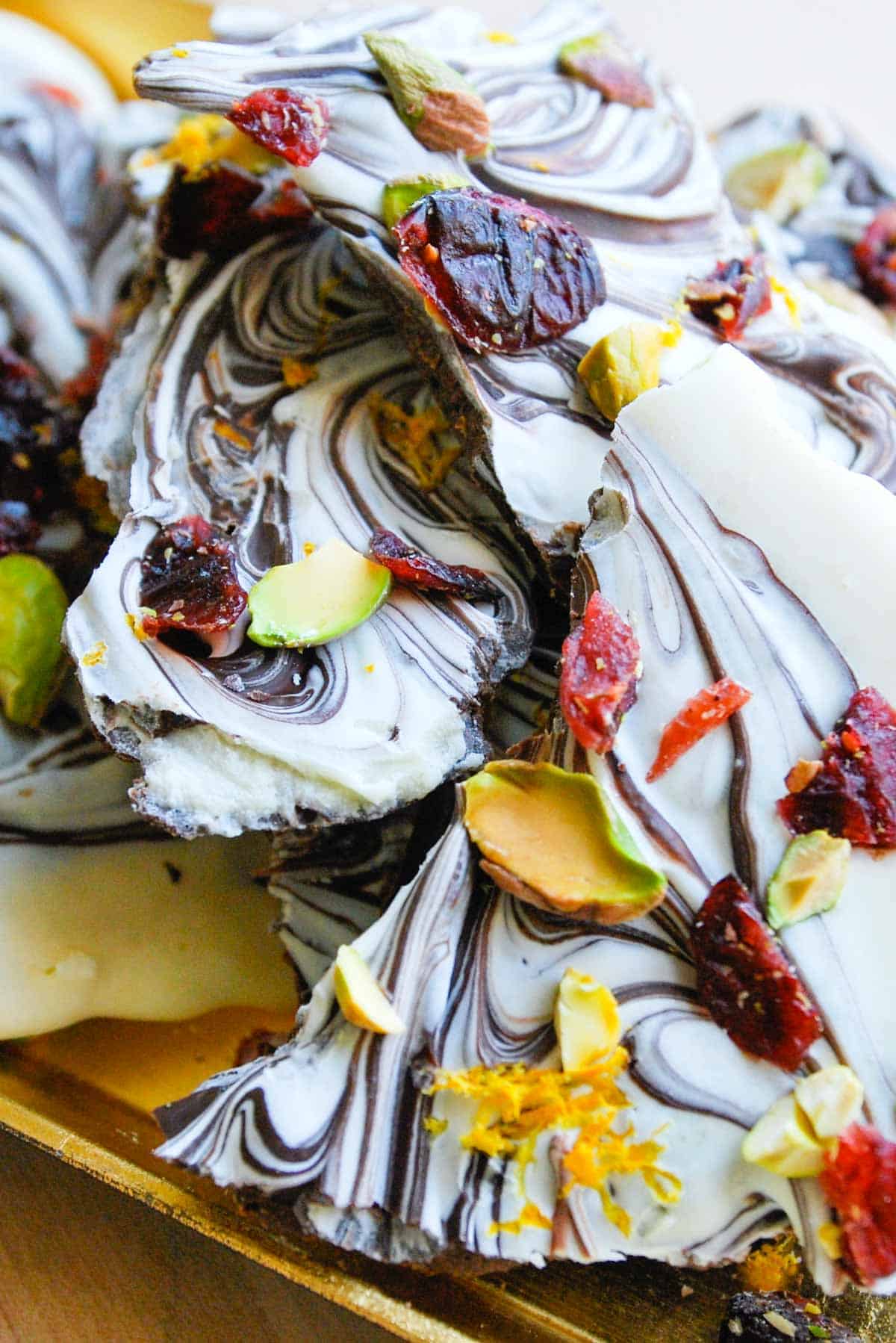 Swirled White and Dark Chocolate Bark