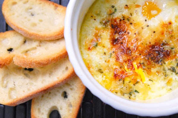 Parmesan Baked Eggs Recipe with Thyme and Rosemary
