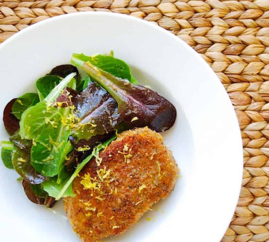 Pork Milanese with Lemony Green Salad