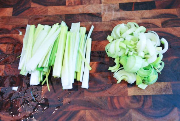 How to cut leeks