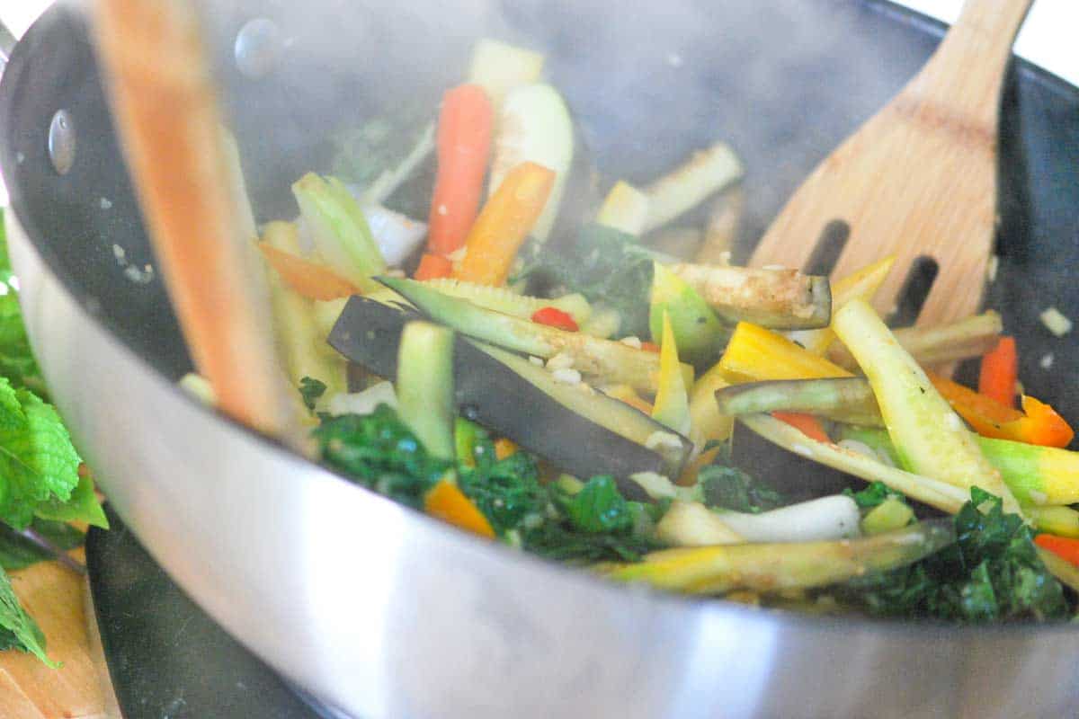 Cooking the vegetables