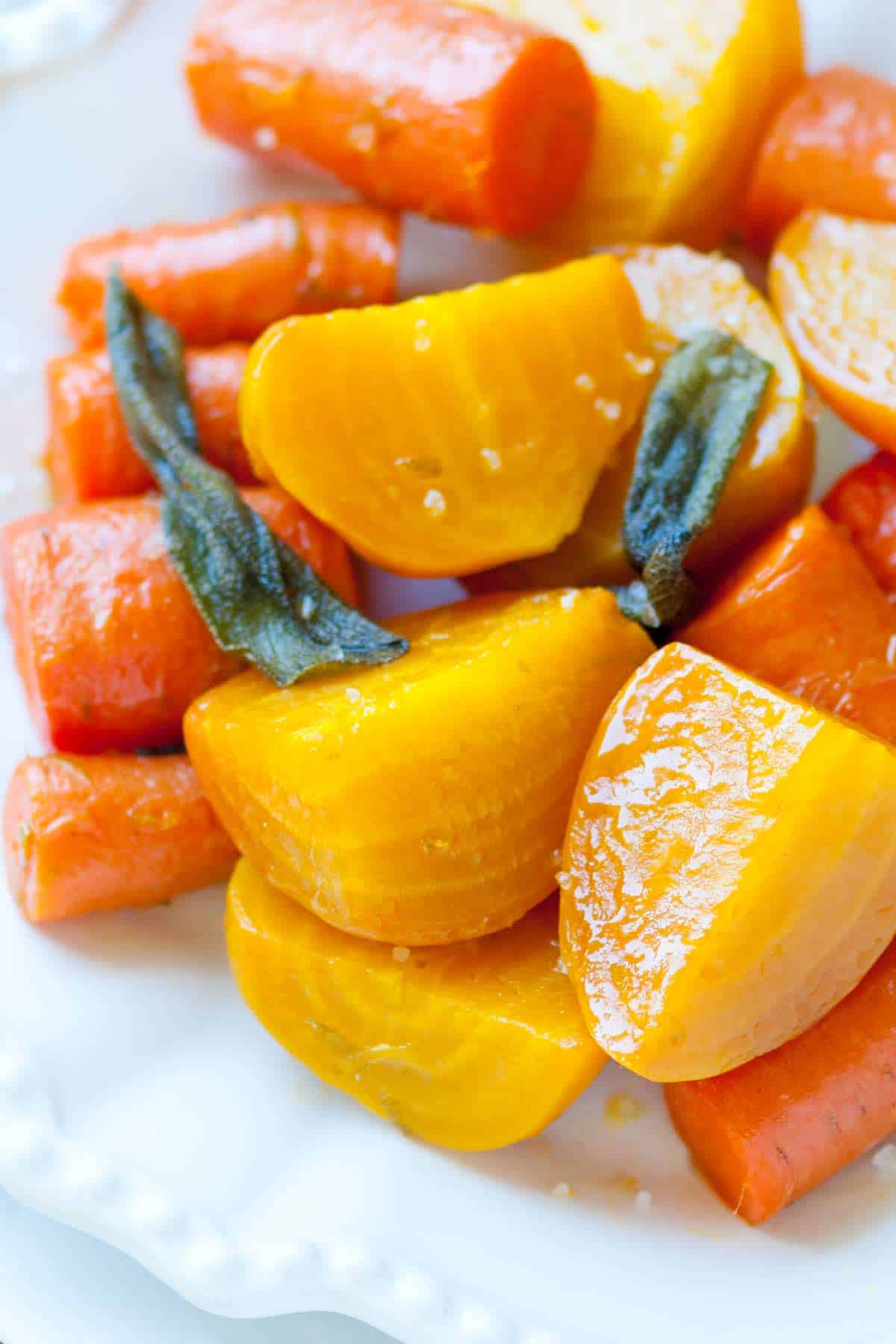 How to Roast Beets and Carrots with Sage