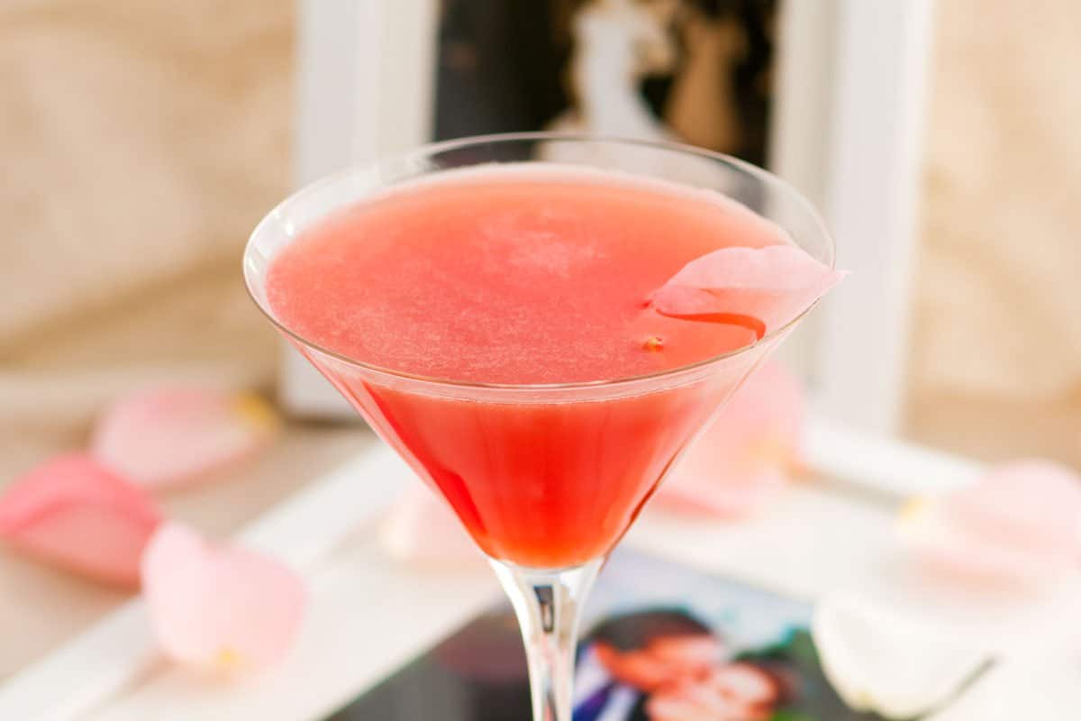 Fresh Watermelon and Tea Martini Cocktail
