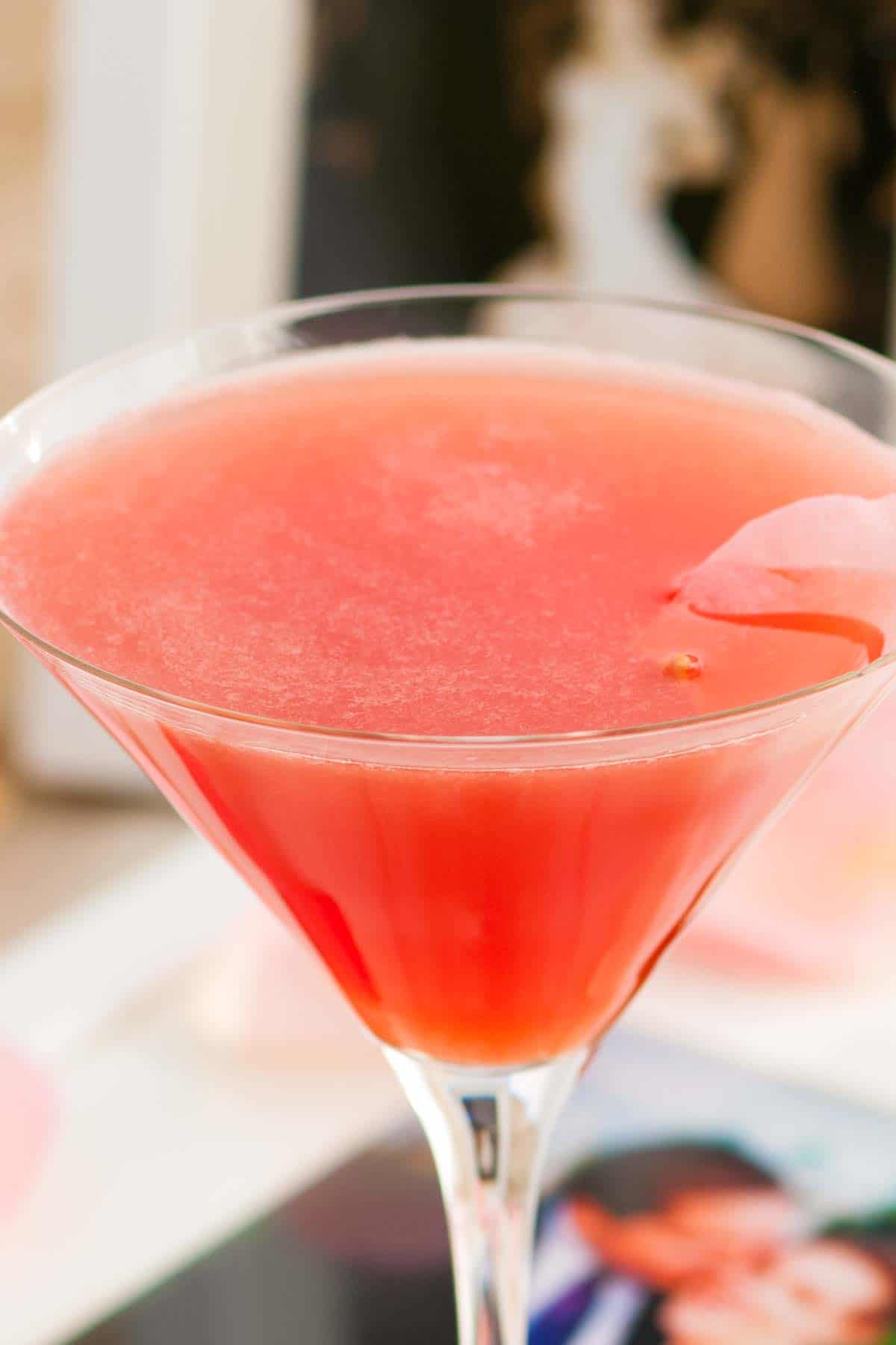 Fresh Watermelon and Tea Martini Cocktail