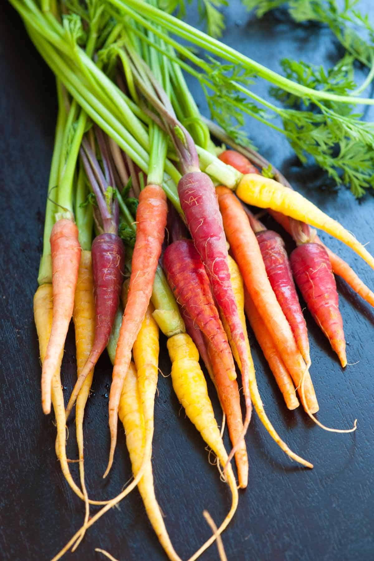Easy Pomegranate Glazed Carrots Recipe Baby rainbow carrots