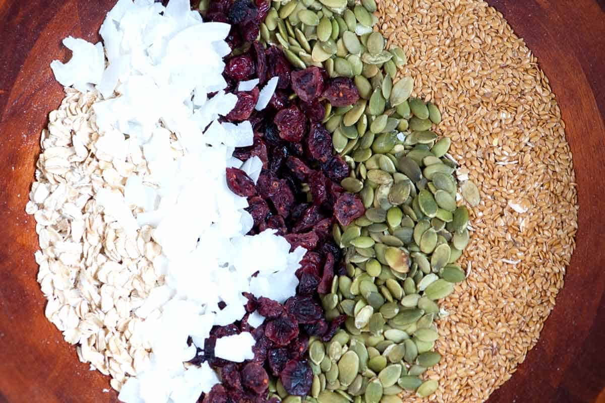 Ingredientes de barra de granola