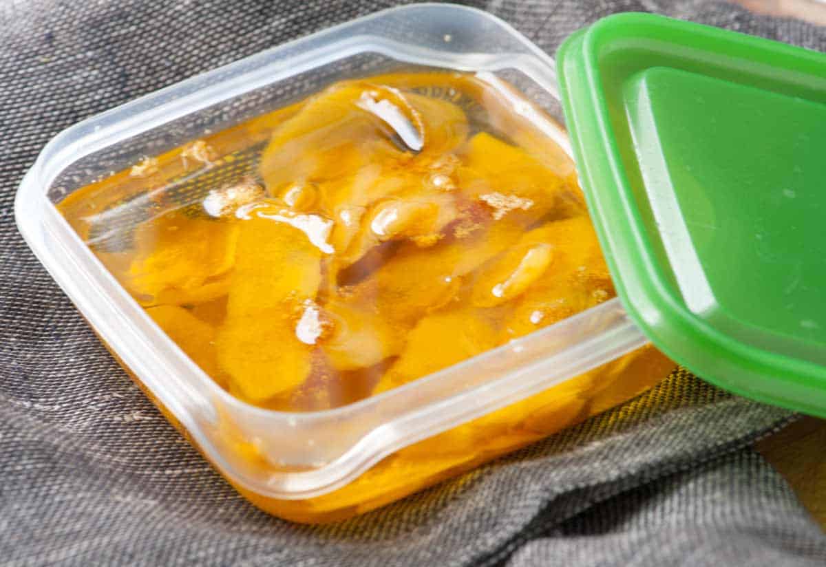 Marinated Olives with Lemon Confit Storing
