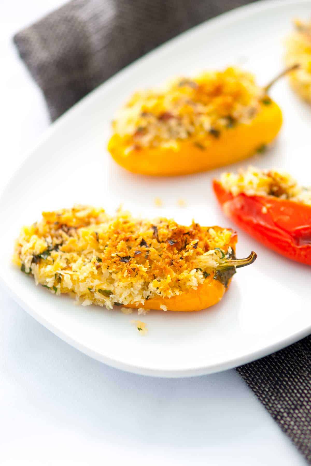 Baked Stuffed Sweet Peppers with Bacon and Cheese