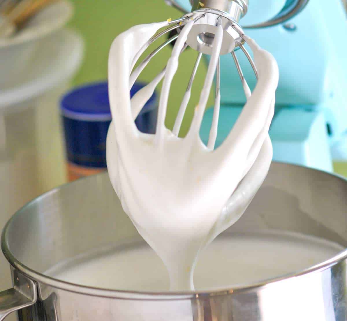 Whisking the egg whites