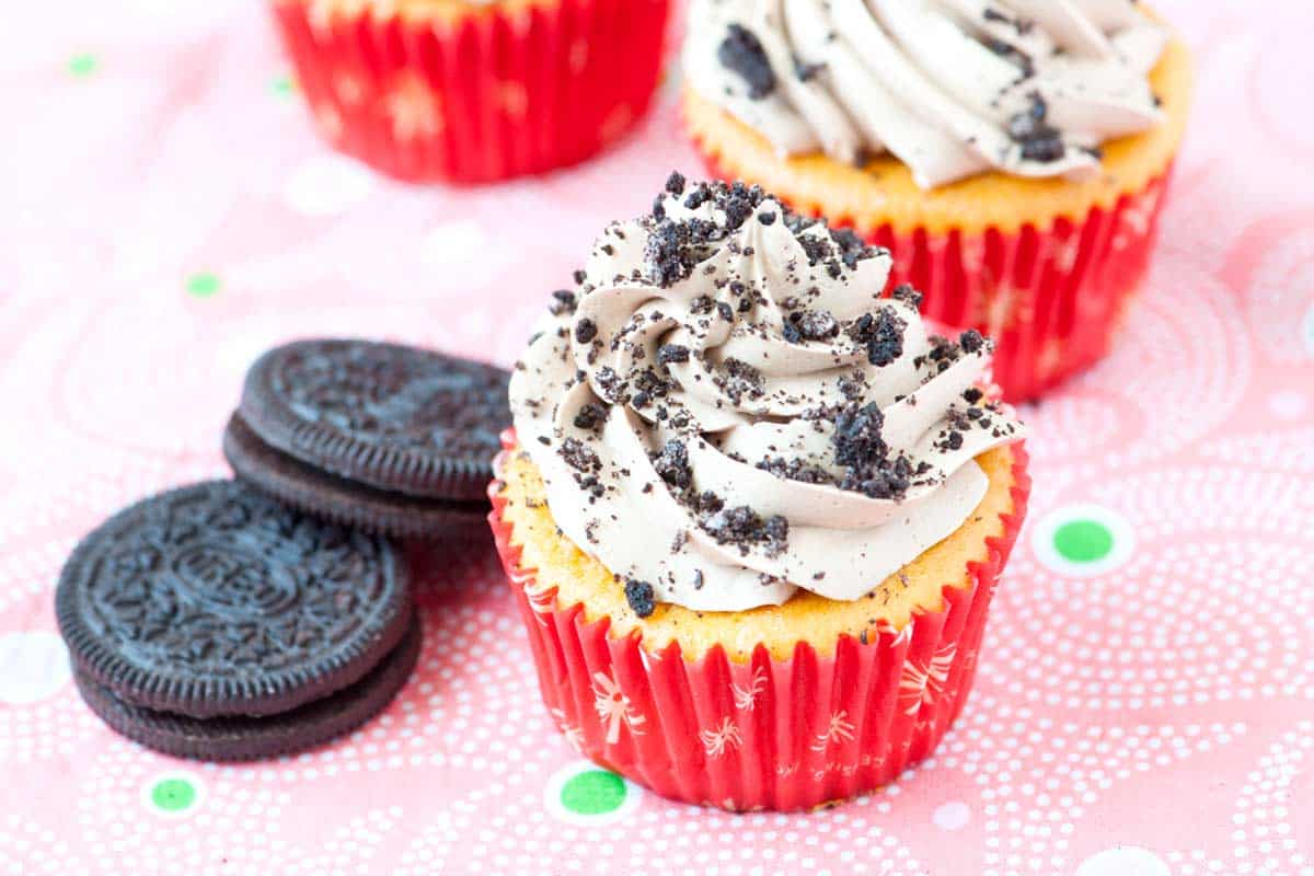 Oreo Stuffed Cupcakes with Nutella Buttercream