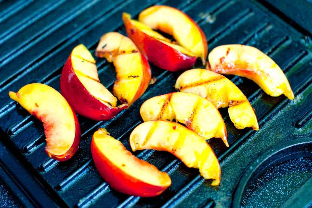 Grilling nectarines