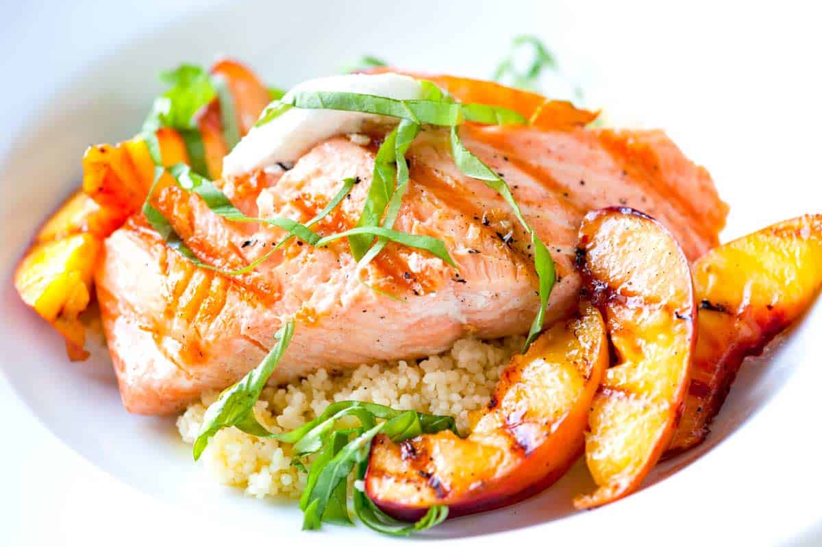 Grilled Salmon Recipe with Nectarines and Goat Cheese Grilled Salmon Recipe with Nectarines and Goat Cheese