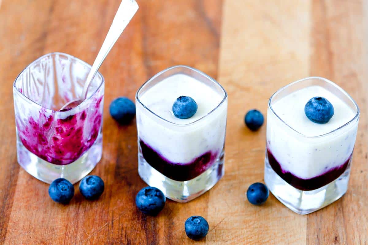 Buttermilk Panna Cotta with Blueberry Sauce