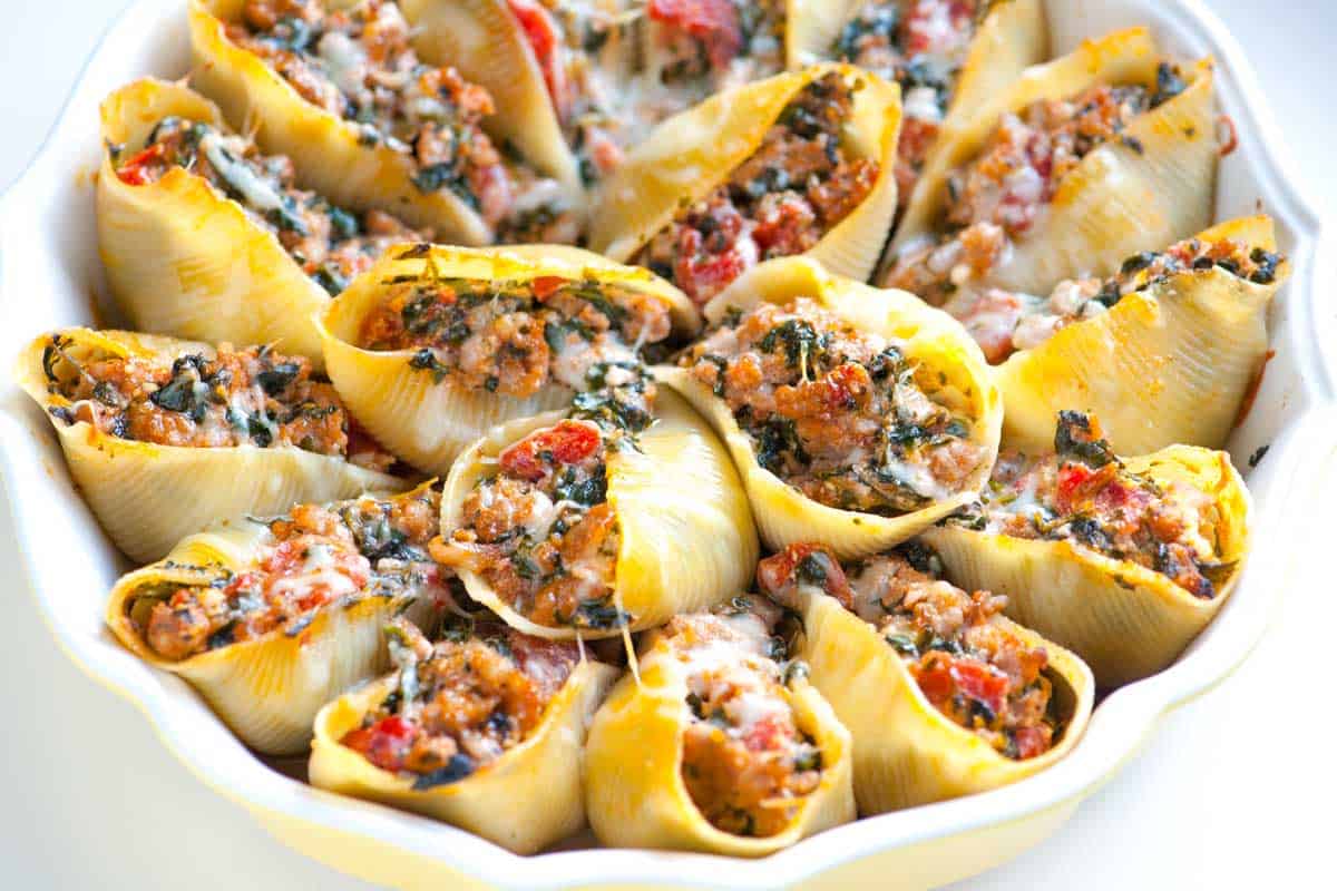 Sausage & Spinach Stuffed Shells