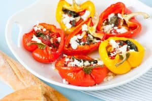 Baked Tomato Basil Stuffed Peppers Recipe