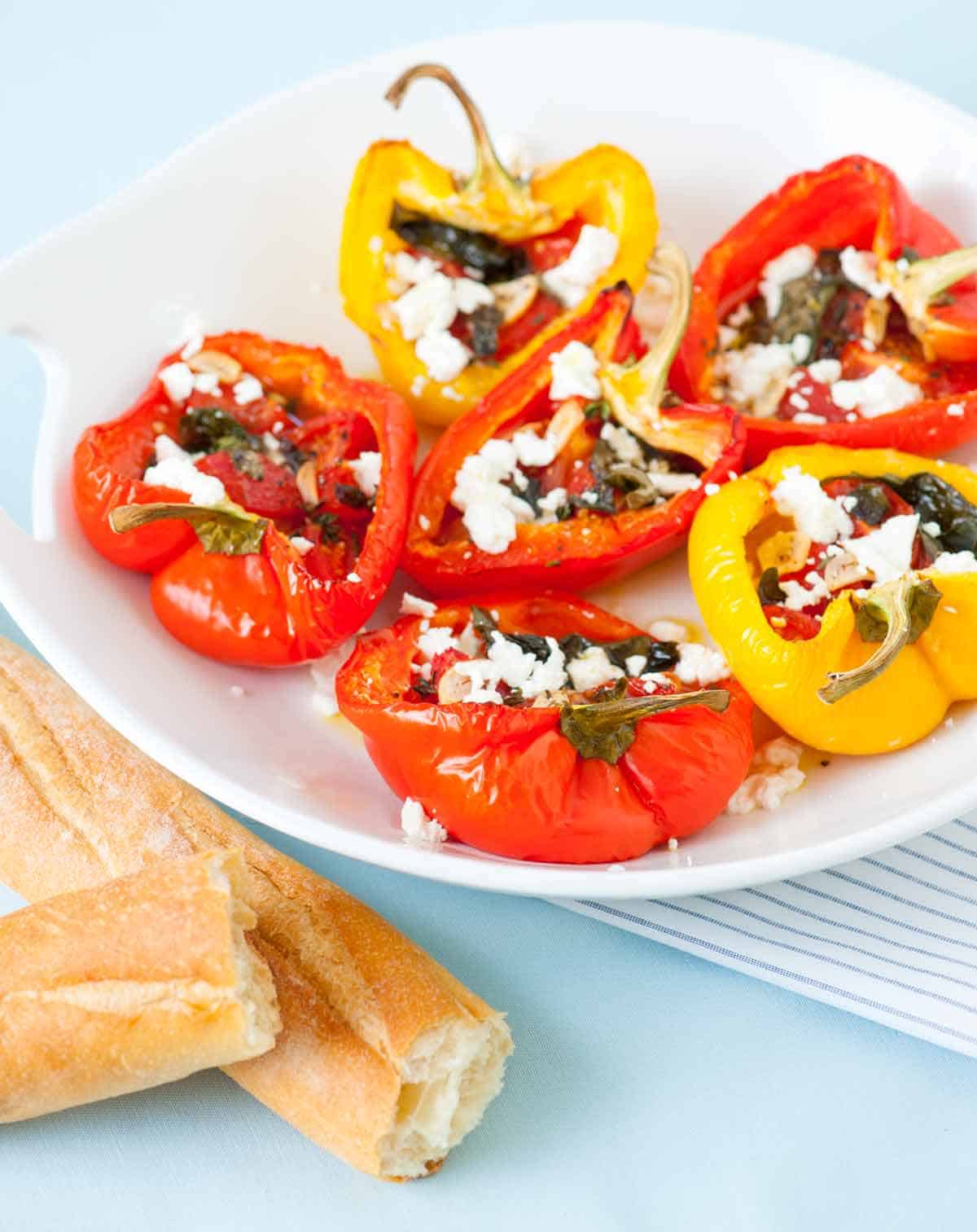 How to Make Tomato Basil Stuffed Bell Peppers