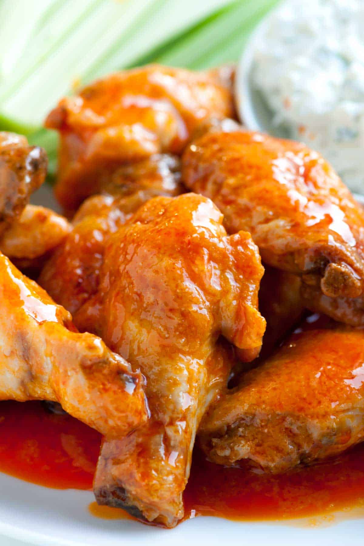 Hot and crispy baked buffalo chicken wings