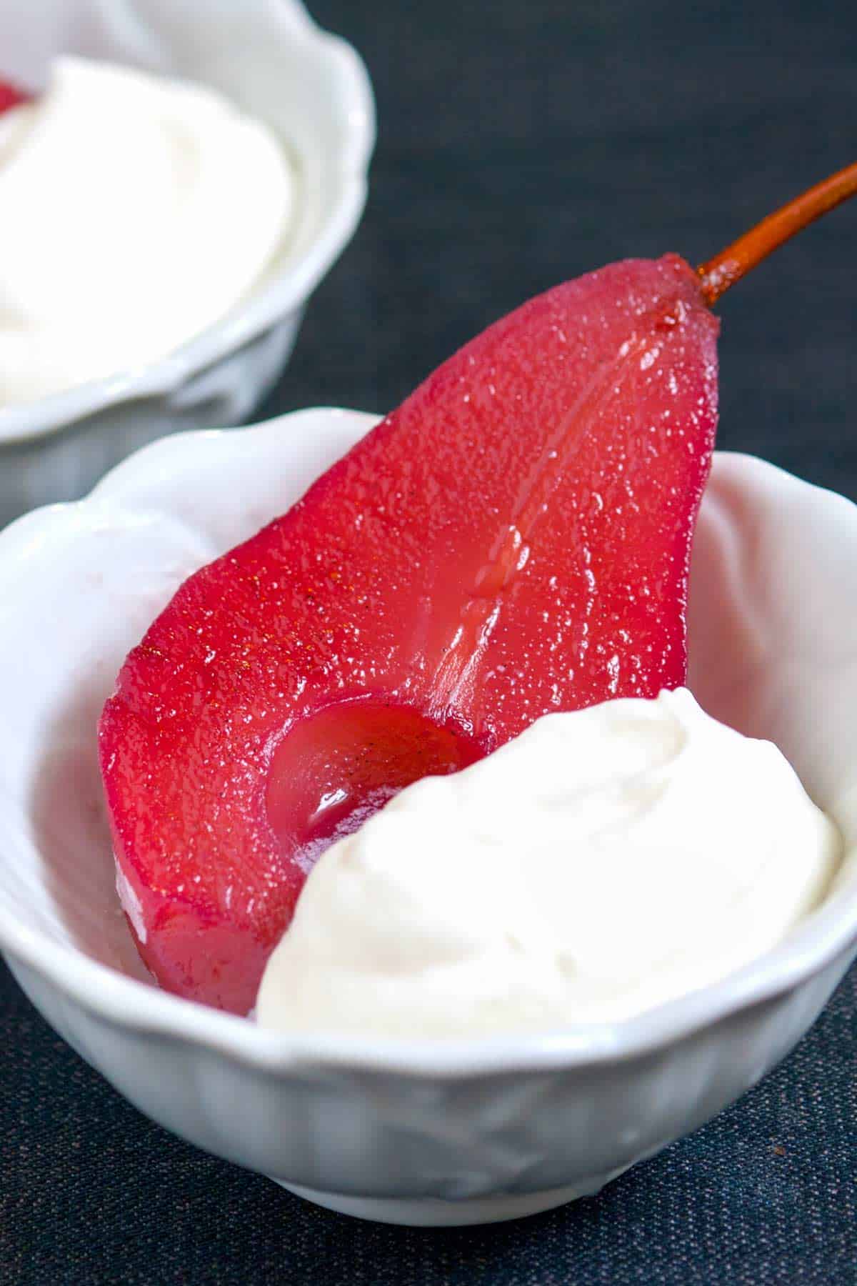 Easy Red Wine Poached Pears Recipe
