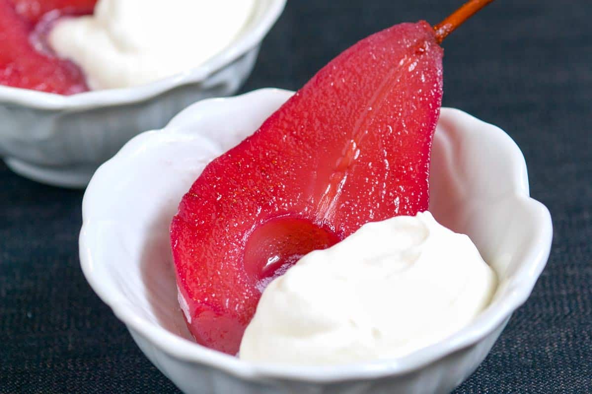 Easy Red Wine Poached Pears Recipe Easy Wine Poached Pears