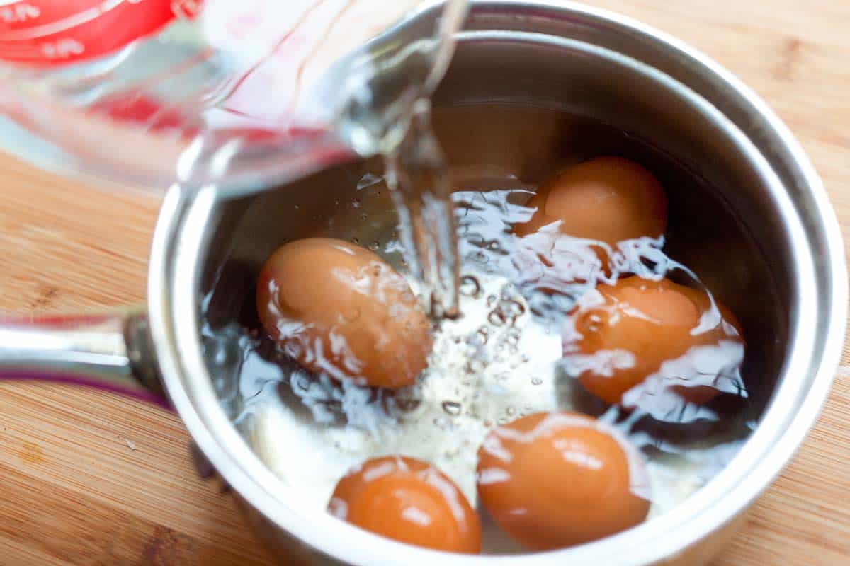 Boiling eggs for avocado egg salad