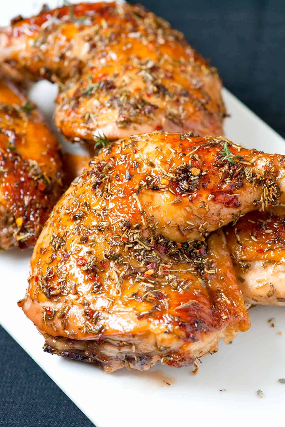 Roasted Lavender Honey Glazed Chicken Recipe