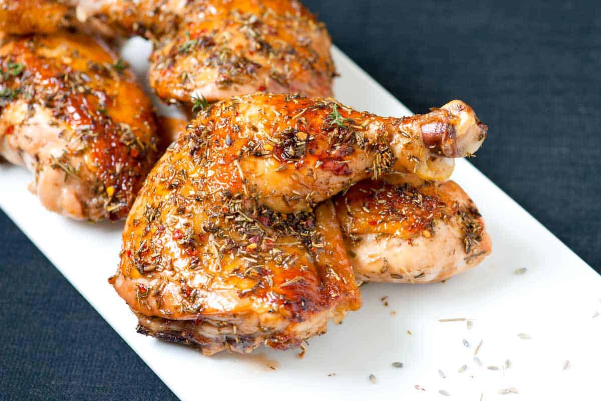 Roasted Lavender Honey Glazed Chicken Recipe