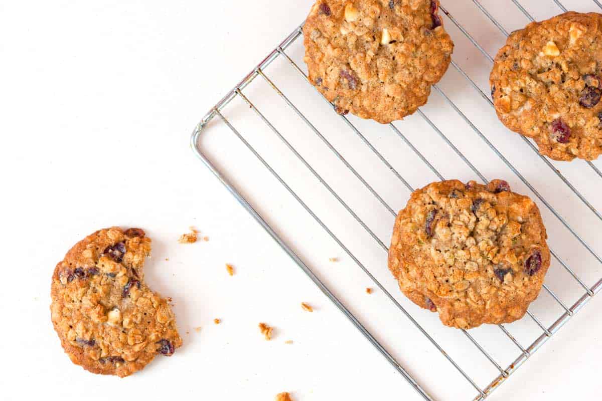 White Chocolate Cranberry Oatmeal Cookies