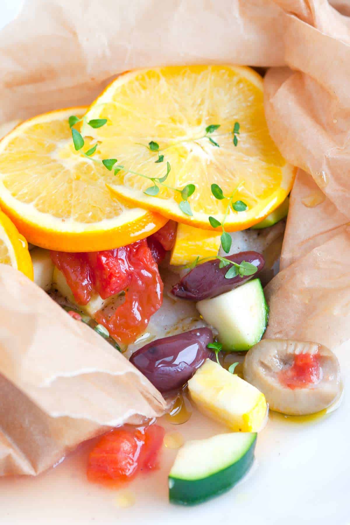 Easy Baked Fish in Parchment with Orange and Olives How to Bake Fish in Parchment Packets