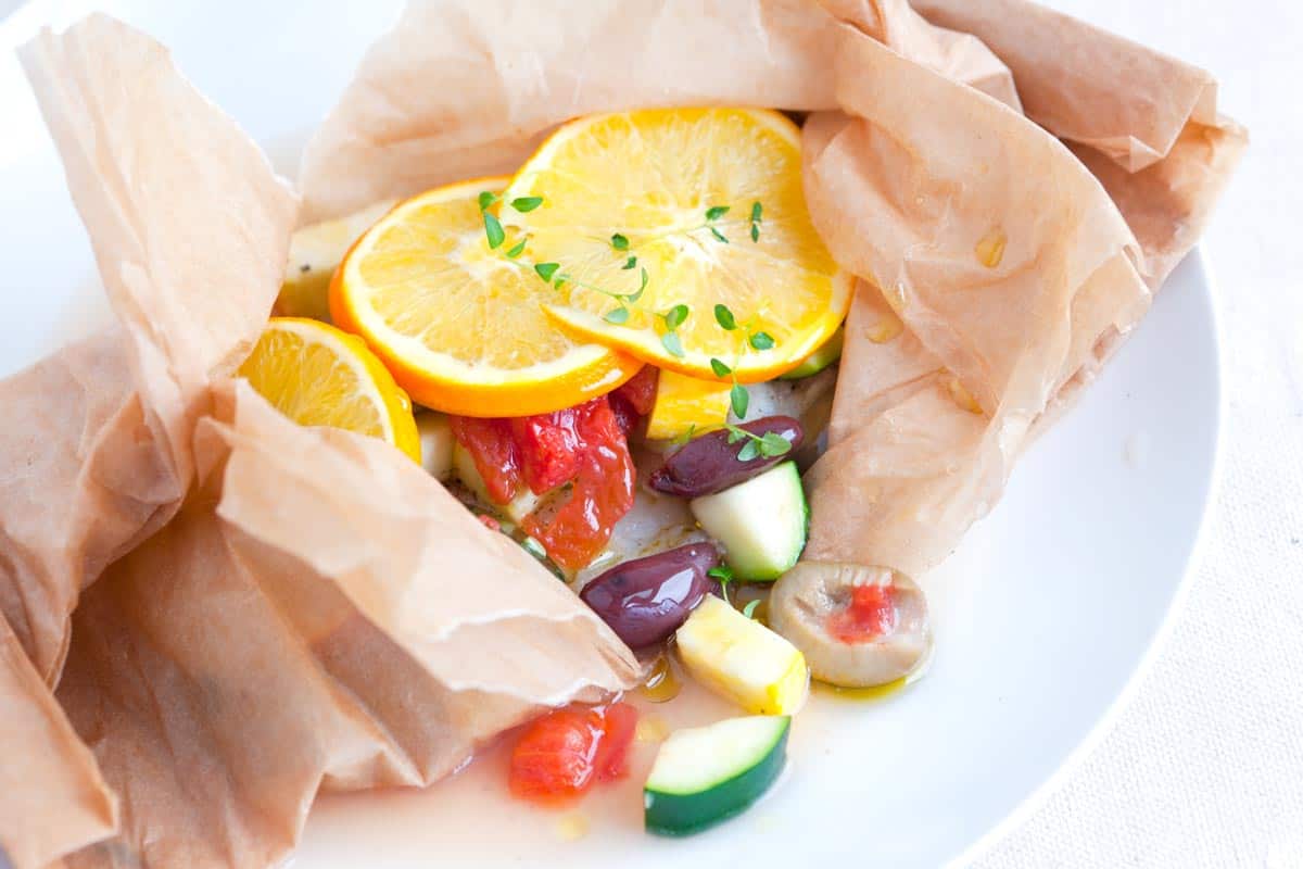 Easy Baked Fish in Parchment with Orange and Olives Easy Baked Fish in Parchment with Orange and Olives