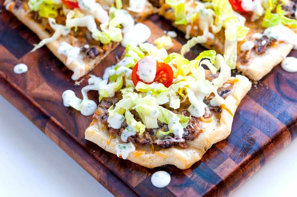 Easy Black Bean Pizza Topped with Salad