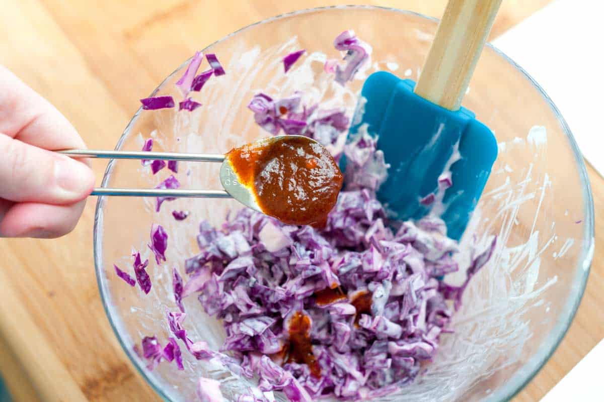 Mini Fish Tacos in Wonton Cups Spicy cabbage slaw