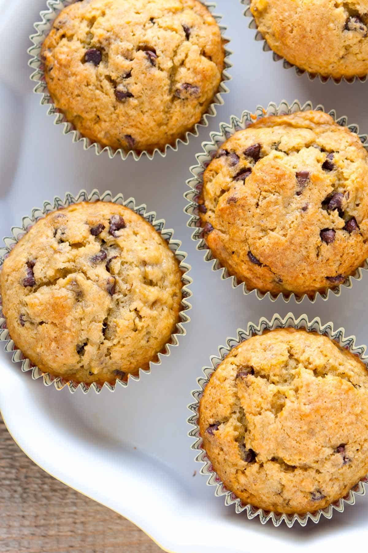 Easy Banana Muffins Recipe with Chocolate Chips