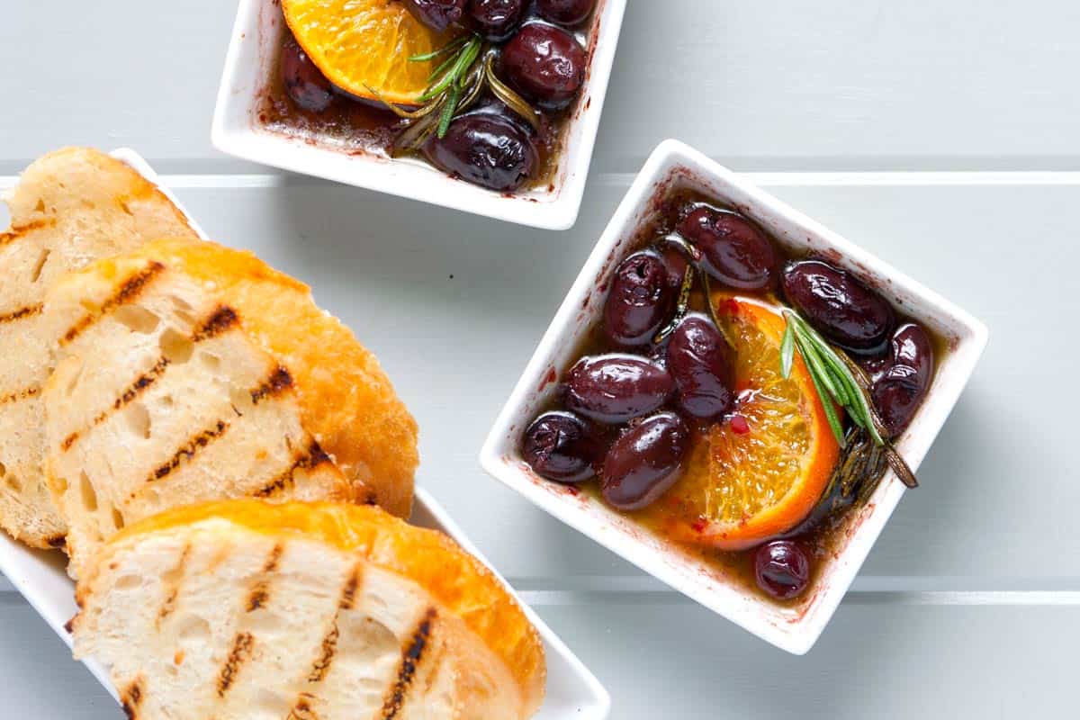 Rosemary Marinated Olives with Clementine