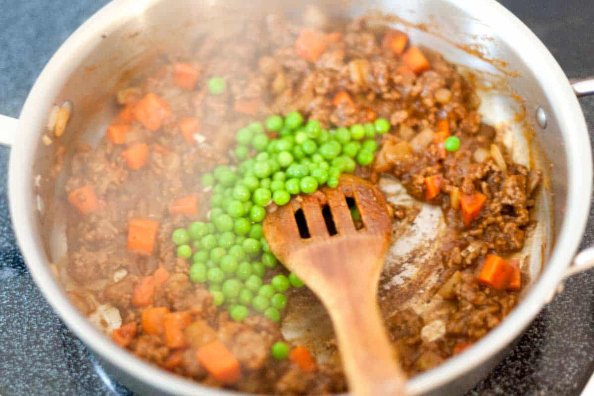 Making the beef and Guinness filling