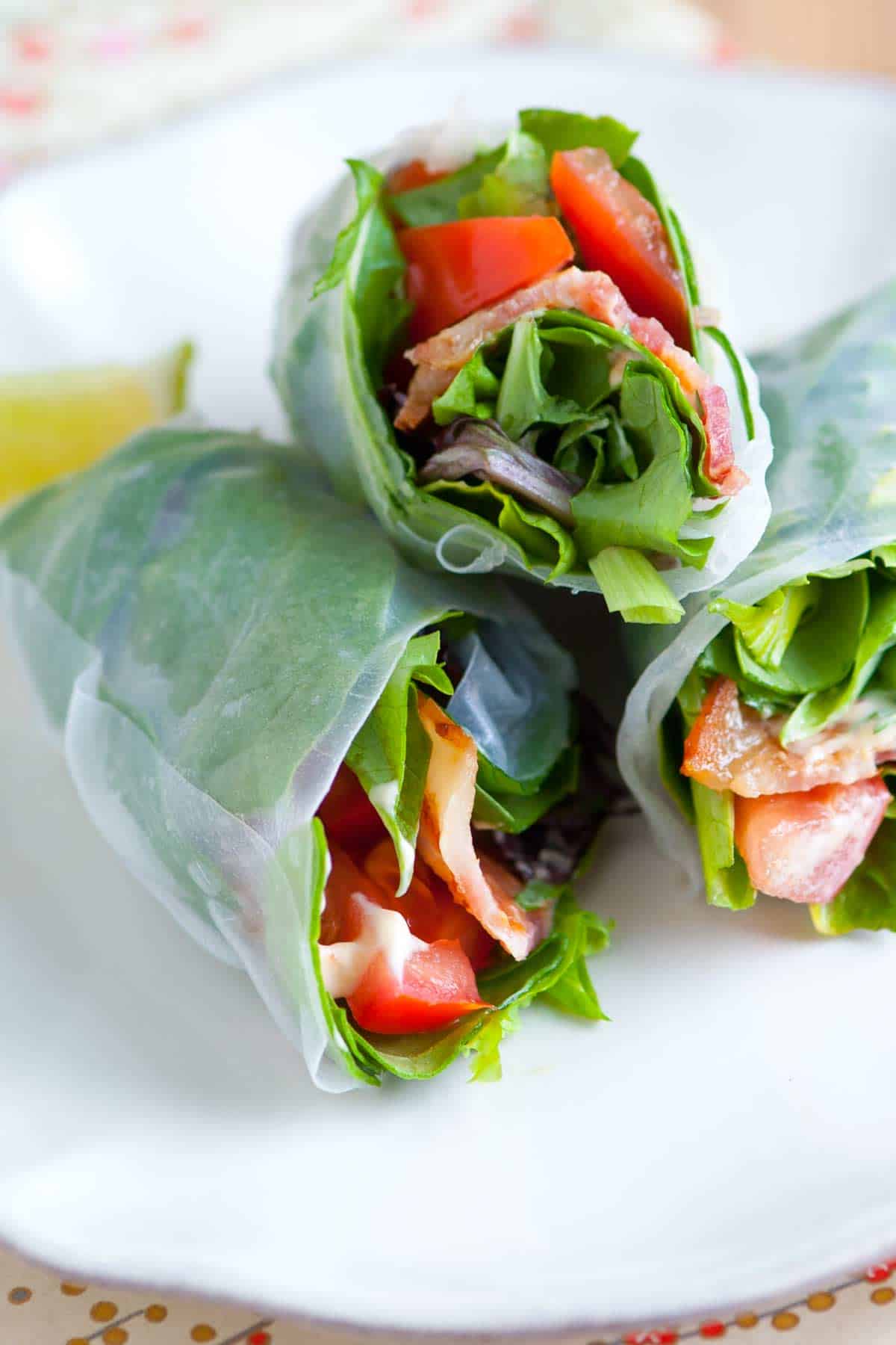 Summer Rolls with Bacon, Lettuce and Tomato