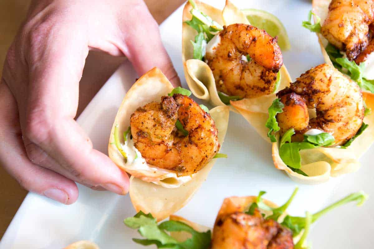 Shrimp Avocado Wonton Cup Appetizer Recipe