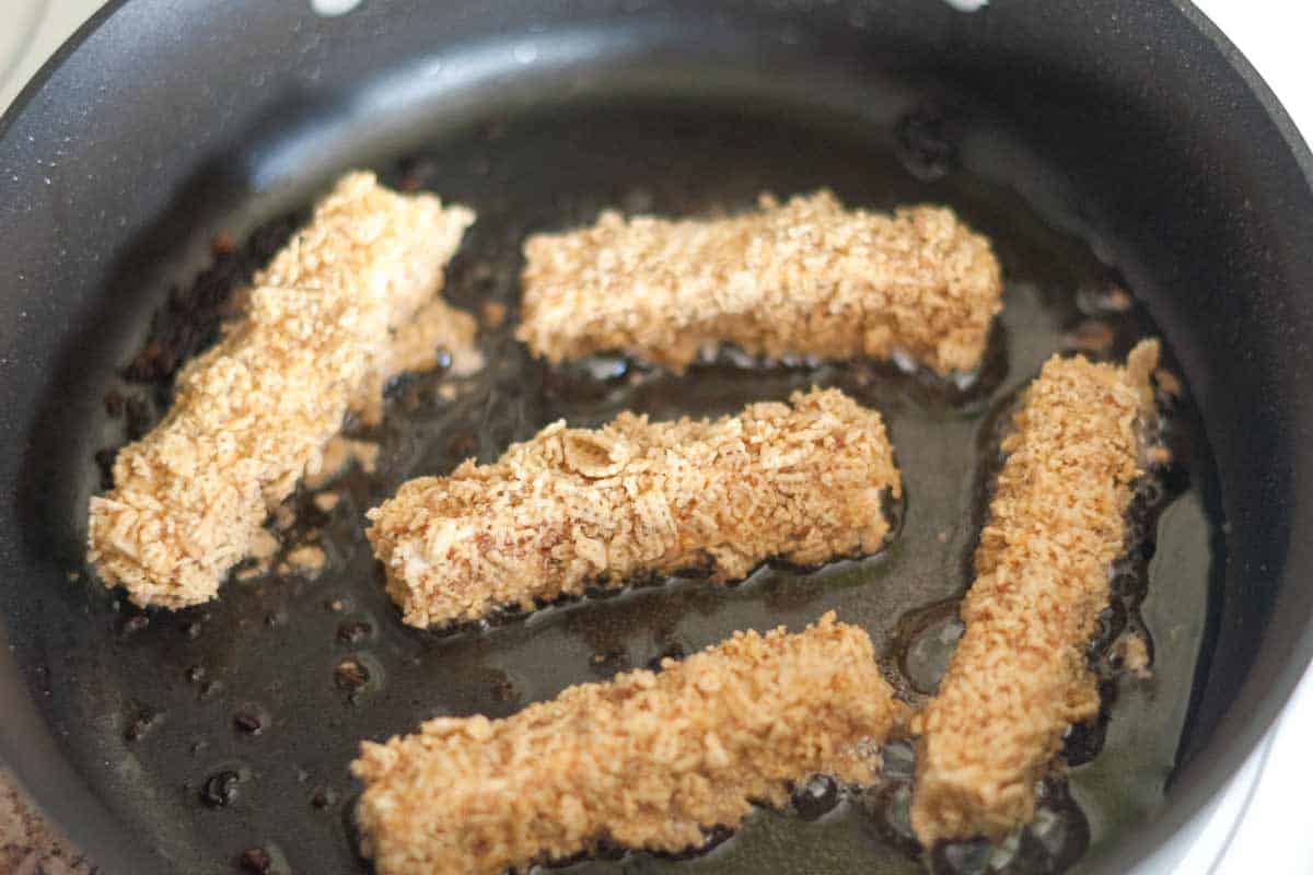Crispy Pan Fried Tofu Fingers Recipe How to Make Crispy Tofu Fingers: Cooking them in a skillet with oil