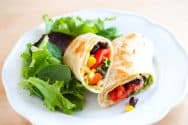 Meatless Black Bean, Egg and Corn Wraps