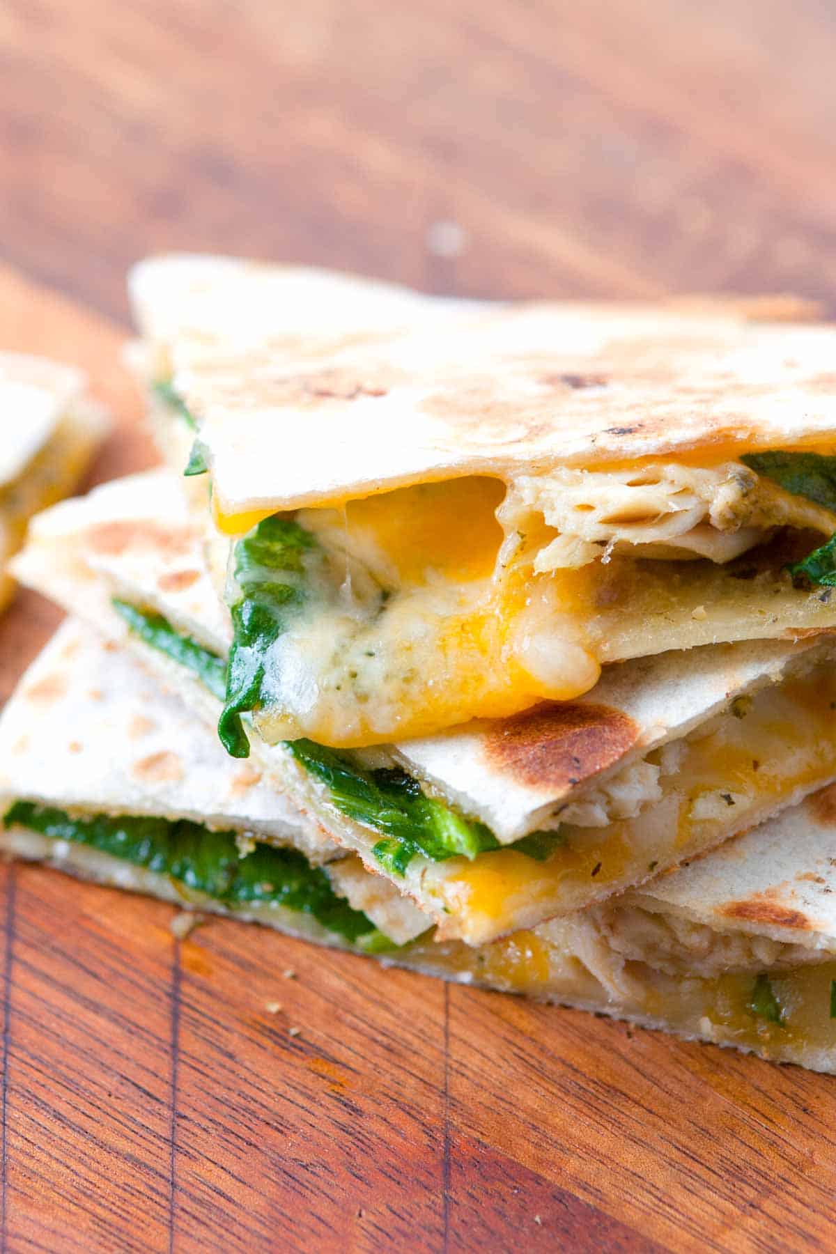 Pesto Chicken Quesadillas