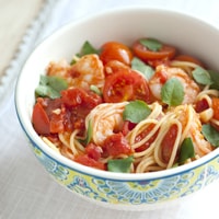 Shrimp Pasta with Tomato and Basil