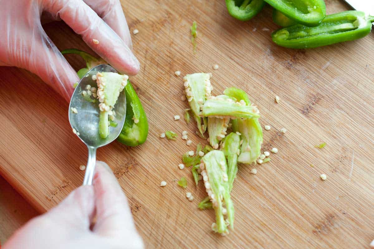 Prepping the peppers