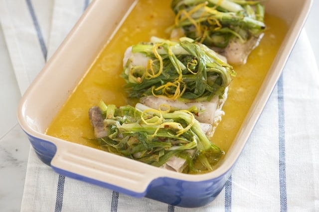 Baked Fish with Scallions