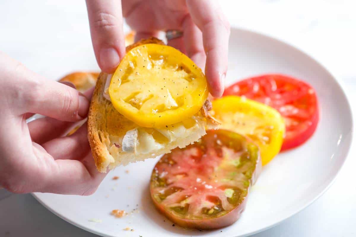 Open-Faced Brie and Tomato Sandwiches Open-Faced Brie and Tomato Sandwiches