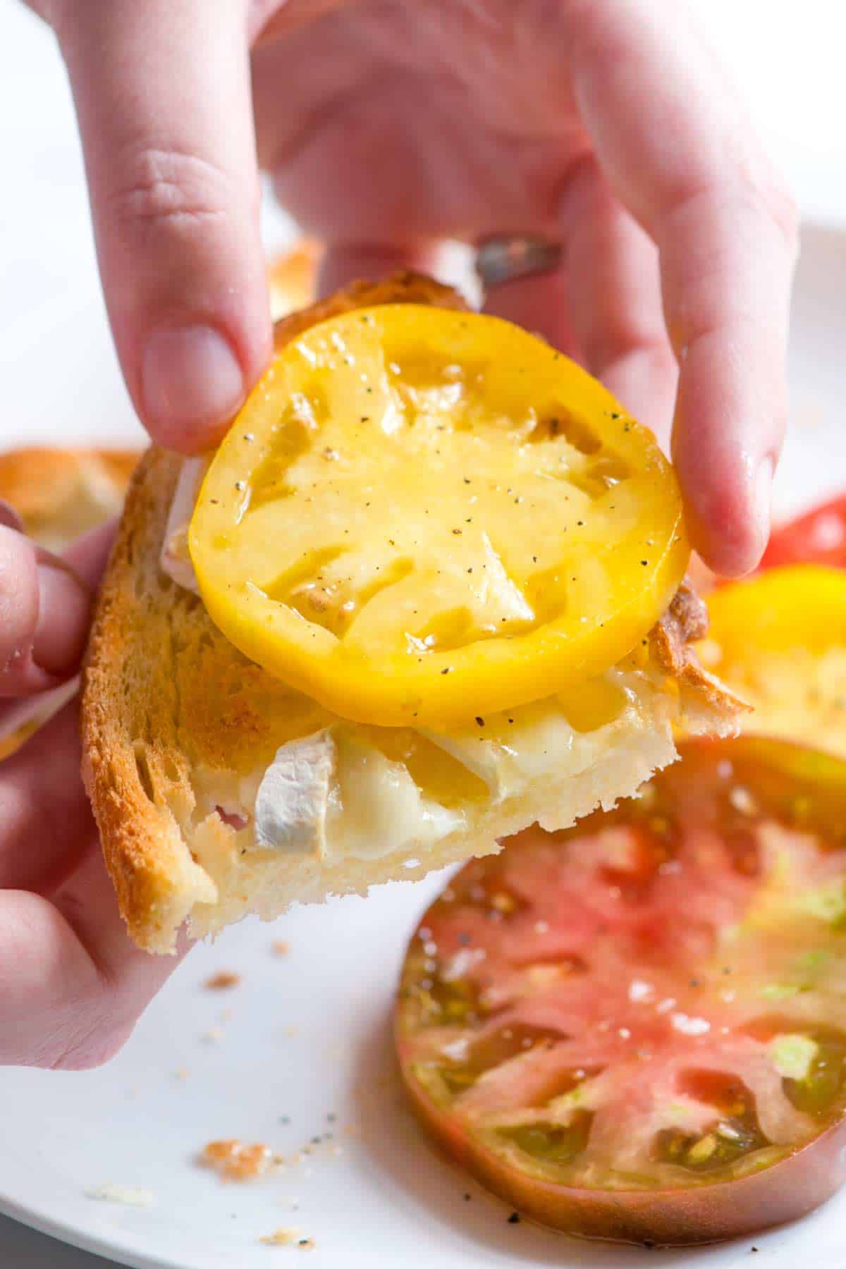 How to Make Open-Faced Sandwiches with Tomatoes and Melted Brie