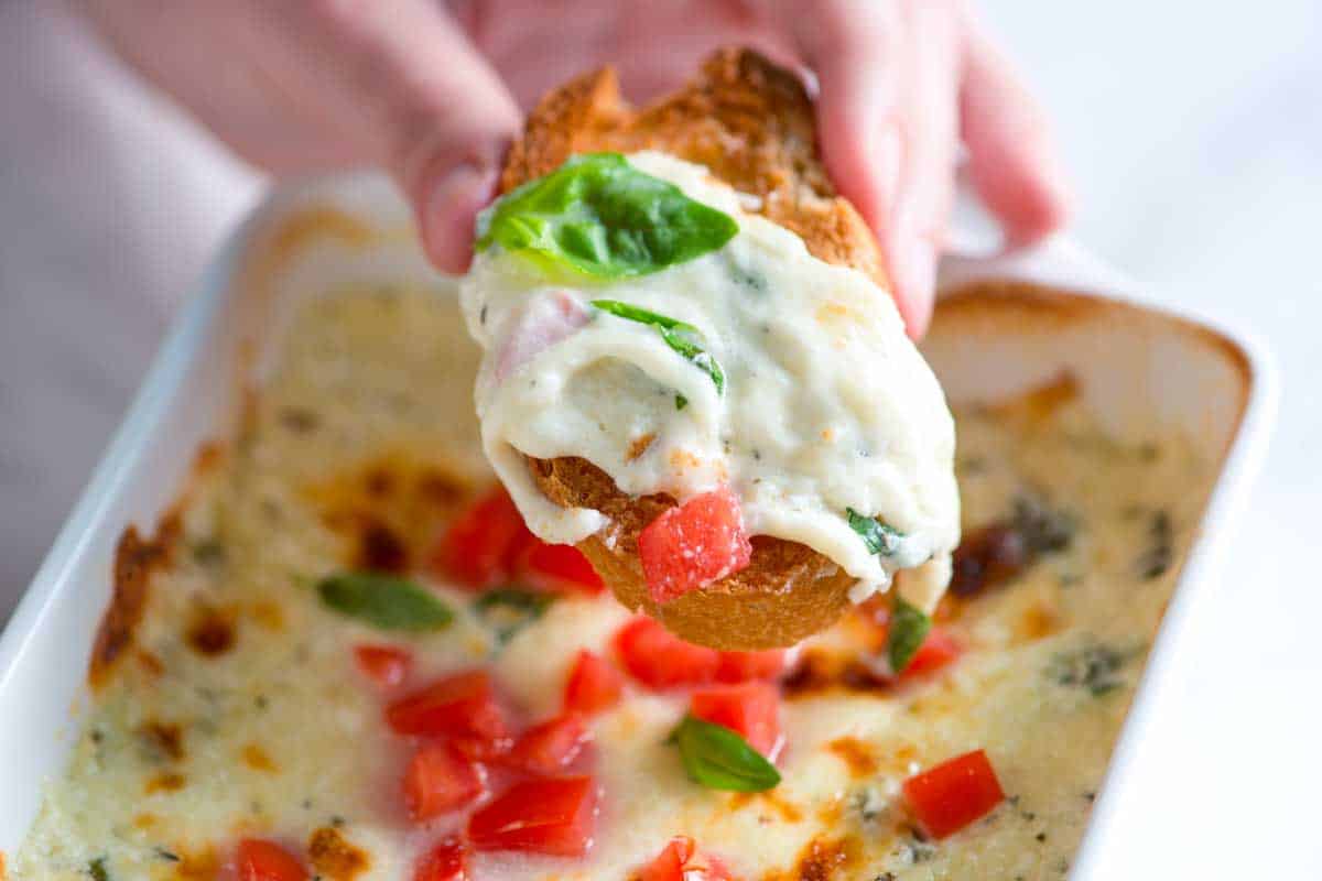 How to Make Baked Cheese Dip Serve with bread