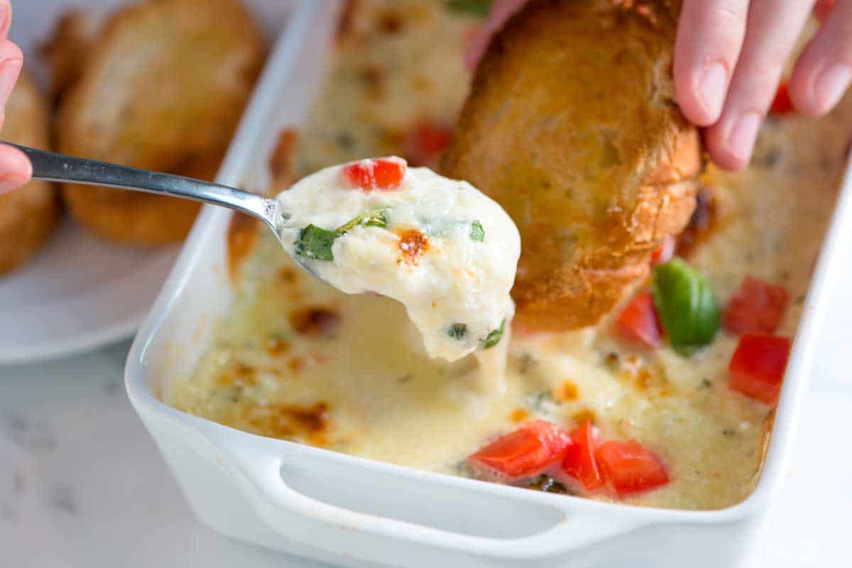 How to Make Baked Cheese Dip Serve with bread
