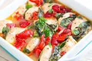 Basil Baked Chicken Casserole Recipe with Roasted Peppers